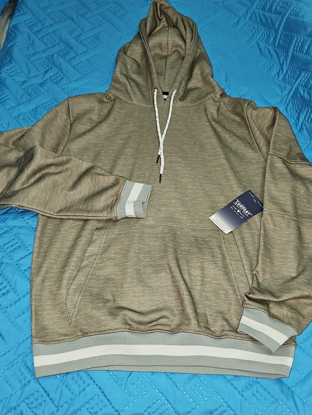 Men's Hooded Pullover Sweater - Taupe